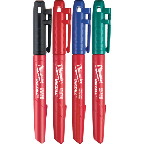 Marker KOLOROWY INKZALL™ ze standardową końcówką Zestaw 4szt. Milwaukee 10