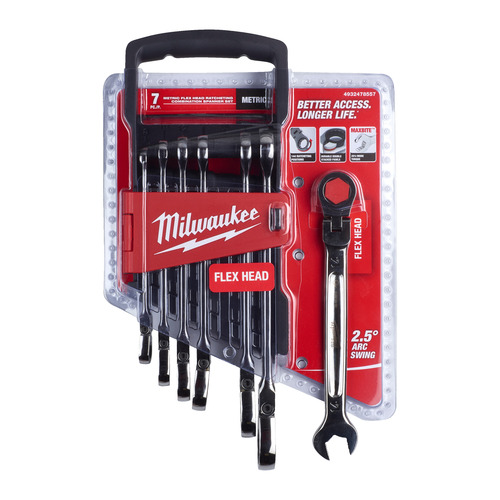 Zestaw kluczy płasko-oczkowych MAXBITE™ z ruchomą główką grzechotki 7 szt. Milwaukee 4932478557 5