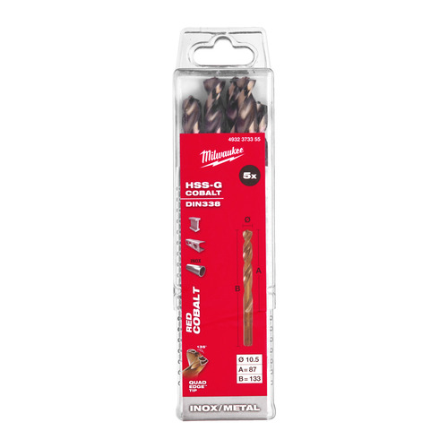 Wiertło do metalu Red Cobalt HSS-G 10.5 x 133 - 1 szt. 13