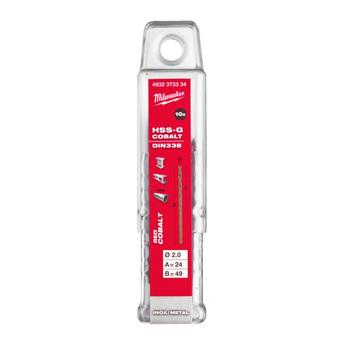 Wiertło do metalu Red Cobalt HSS-G 2.0 x 49 13