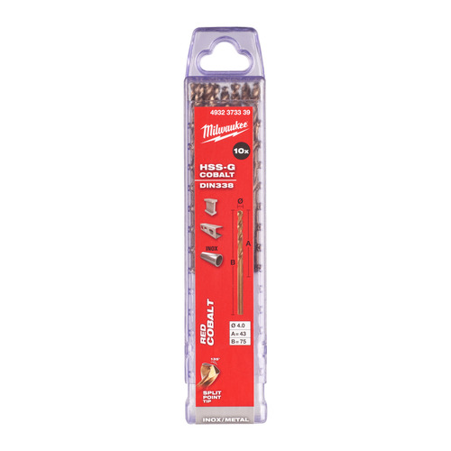 Wiertło do metalu Red Cobalt HSS-G 4.0 x 75 13