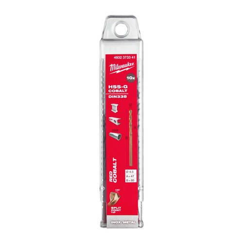 Wiertło do metalu Red Cobalt HSS-G 4.5 x 80 14