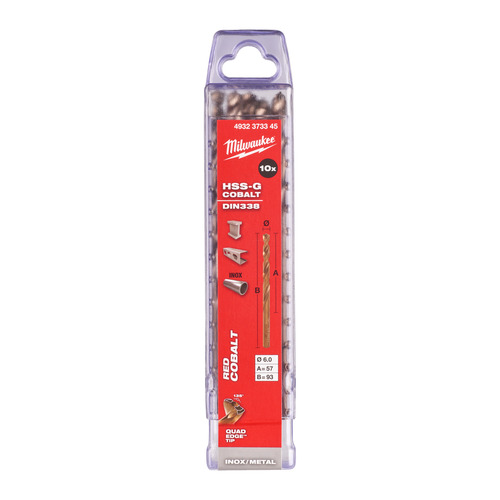 Wiertło do metalu Red Cobalt HSS-G 6.0 x 93 1