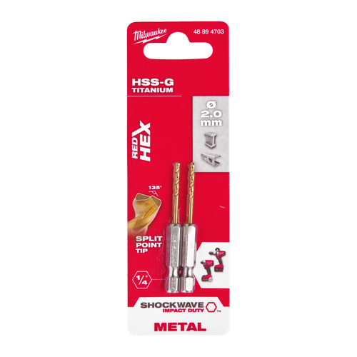 Wiertło  do metalu z prowadzeniem HSS-G TYTAN HEX 2 mm 14