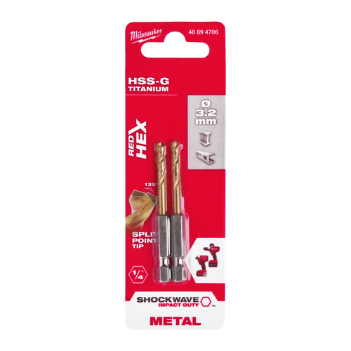 Wiertło  do metalu z prowadzeniem HSS-G TYTAN HEX 3.2 mm 13