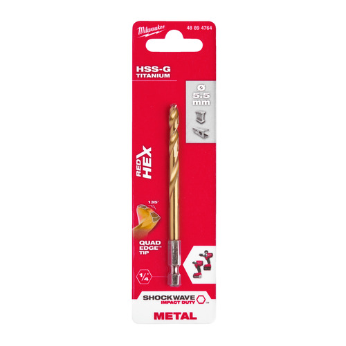 Wiertło  do metalu z prowadzeniem HSS-G TYTAN HEX 5.5 mm 14