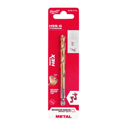 Wiertło  do metalu z prowadzeniem HSS-G TYTAN HEX 6.8 mm  13
