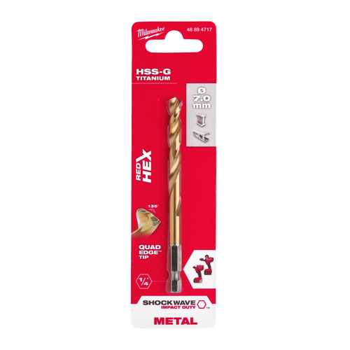 Wiertło  do metalu z prowadzeniem HSS-G TYTAN HEX 7 mm 13