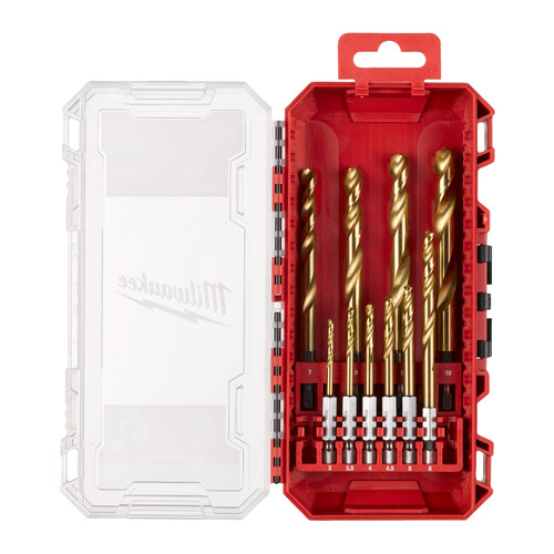 Zestaw Wierteł do metalu 3-10mm HSS-G Tin Red Hex 10szt. 1