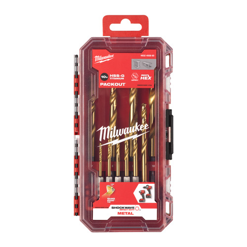 Zestaw Wierteł do metalu 3-10mm HSS-G Tin Red Hex 10szt. 3