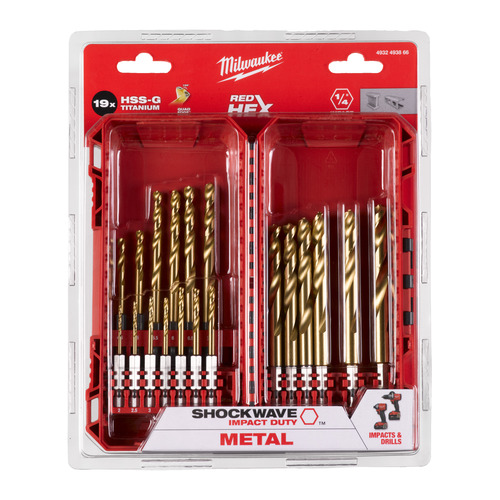 Zestaw Wierteł do metalu 2-10 mm HSS-G Tin RED HEX 19 szt. 3