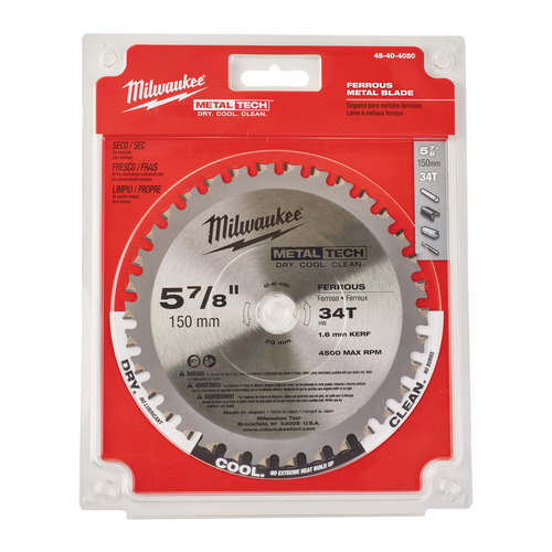 Tarcza pilarska do metalu 150 x 20 mm 34 zębów MILWAUKEE 3