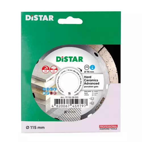 Distar Hard Ceramics Advanced 115 mm – tarcza diamentowa do twardej ceramiki 4
