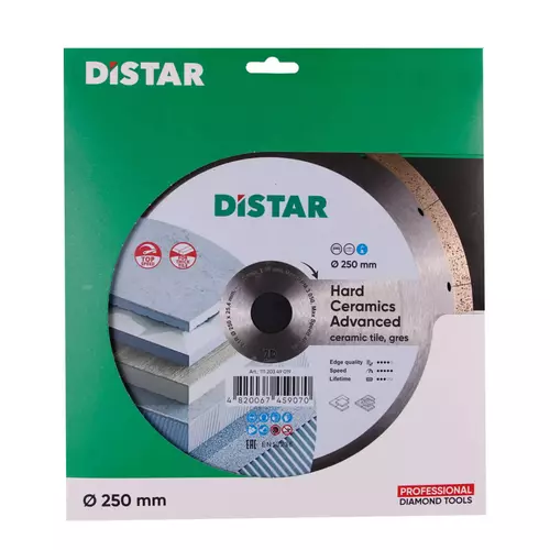 Distar Hard Ceramics Advanced 250 mm – tarcza diamentowa do twardej ceramiki 10