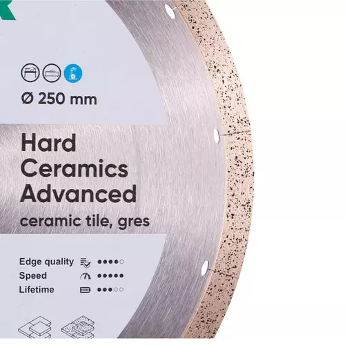 Distar Hard Ceramics Advanced 250 mm – tarcza diamentowa do twardej ceramiki 4