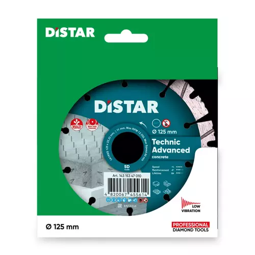 Distar Technic Advanced 125 mm – tarcza diamentowa do betonu zbrojonego 5