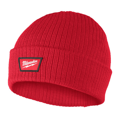 Czapka zimowa beanie z mankietem czerwona Milwaukee 2