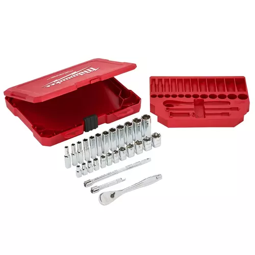 Milwaukee zestaw nasadek z grzechotką 1/4" 28 elementów 4932464943 2