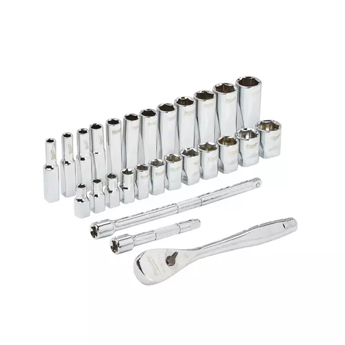 Milwaukee zestaw nasadek z grzechotką 1/4" 28 elementów 4932464943 3