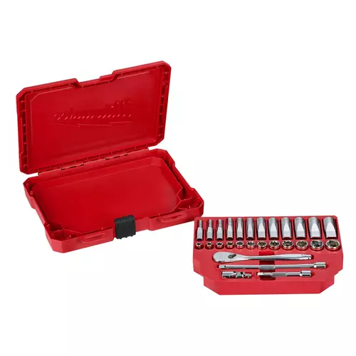 Milwaukee zestaw nasadek z grzechotką 1/4" 28 elementów 4932464943 4