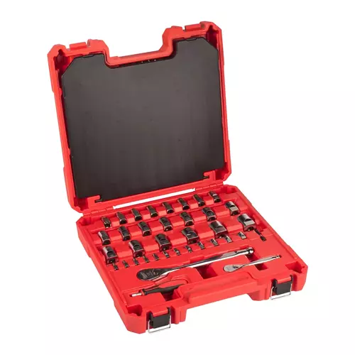 Milwaukee zestaw narzędzi ręcznych z grzechotkami 1/4" i 1/2" 87 elementów 4932501844 4