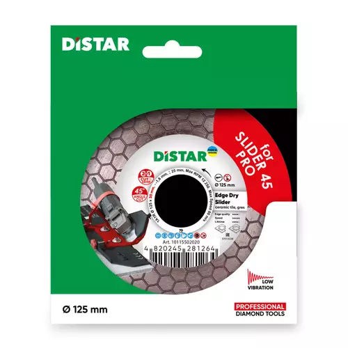 Distar Edge Dry Slider 125 × 1,6 × 25 × 30 mm tarcza do ukosowania gresu 10115502020 5