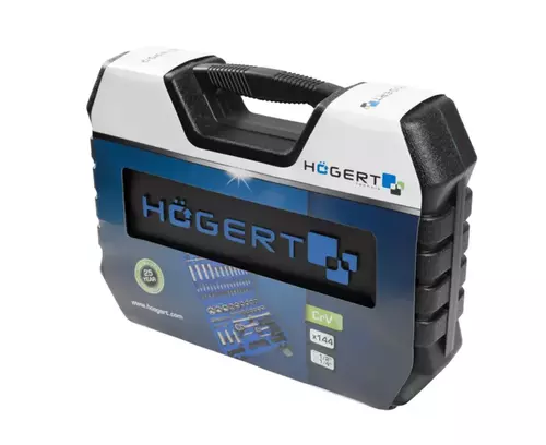 Hogert Technik HT1R440 zestaw narzędziowy 144 elementy 1/4 i 1/2 CrV 4