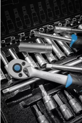 Högert Technik HT1R486 zestaw narzędziowy 63 elementy 1/4" 72T CrV 4