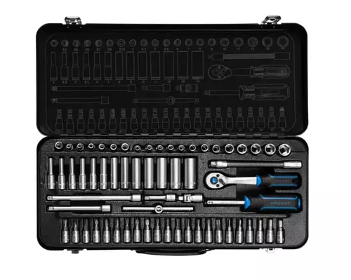 Högert Technik HT1R486 zestaw narzędziowy 63 elementy 1/4" 72T CrV 2