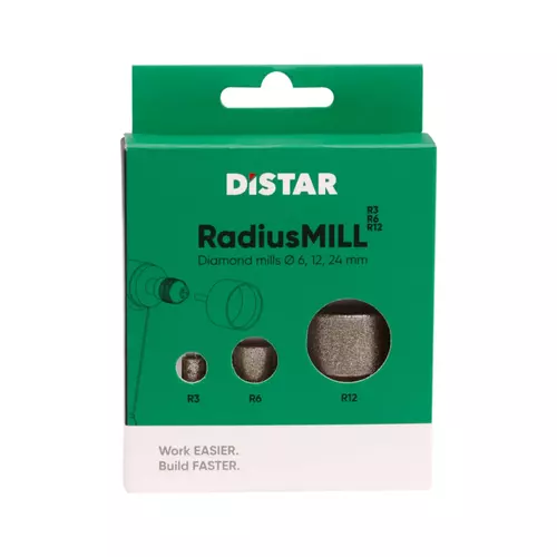 Distar RadiusMILL R3 R6 R12 zestaw frezów diamentowych do gresu 5