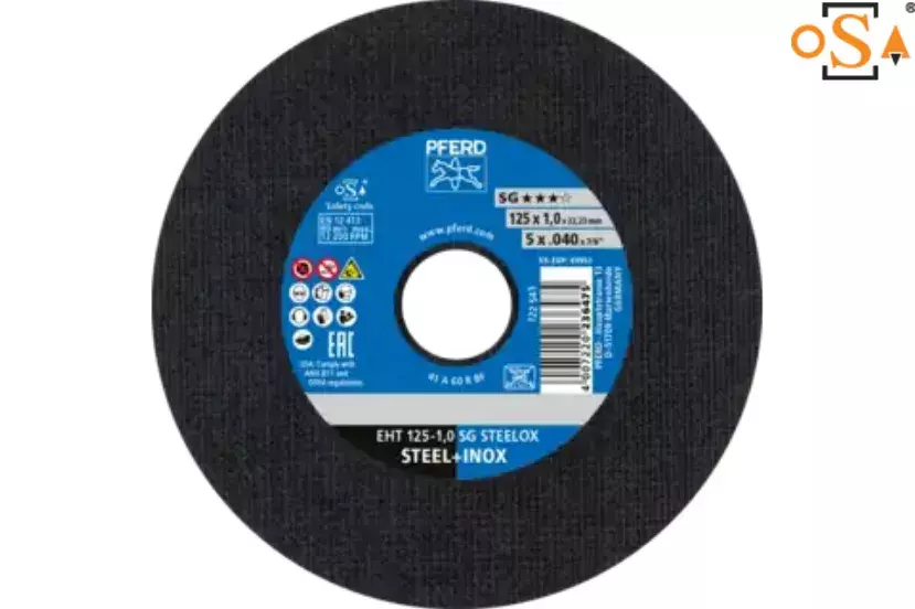 Tarcza tnąca PFERD EHT 125x1,0 mm SG STEELOX dla stali i stali nierdzewnej INOX 1