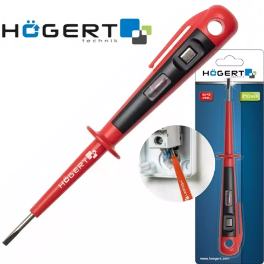 Próbnik napięcia Hogert HT1S981 – napięcie 100–500 V, długość 150 mm 1