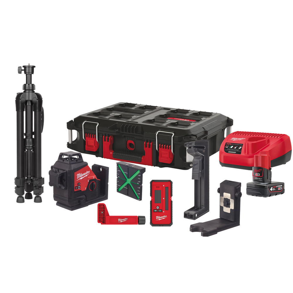 M12™ Laser zielony 3-płaszczyznowy 360° M12 3PLKIT-401P Milwaukee 1