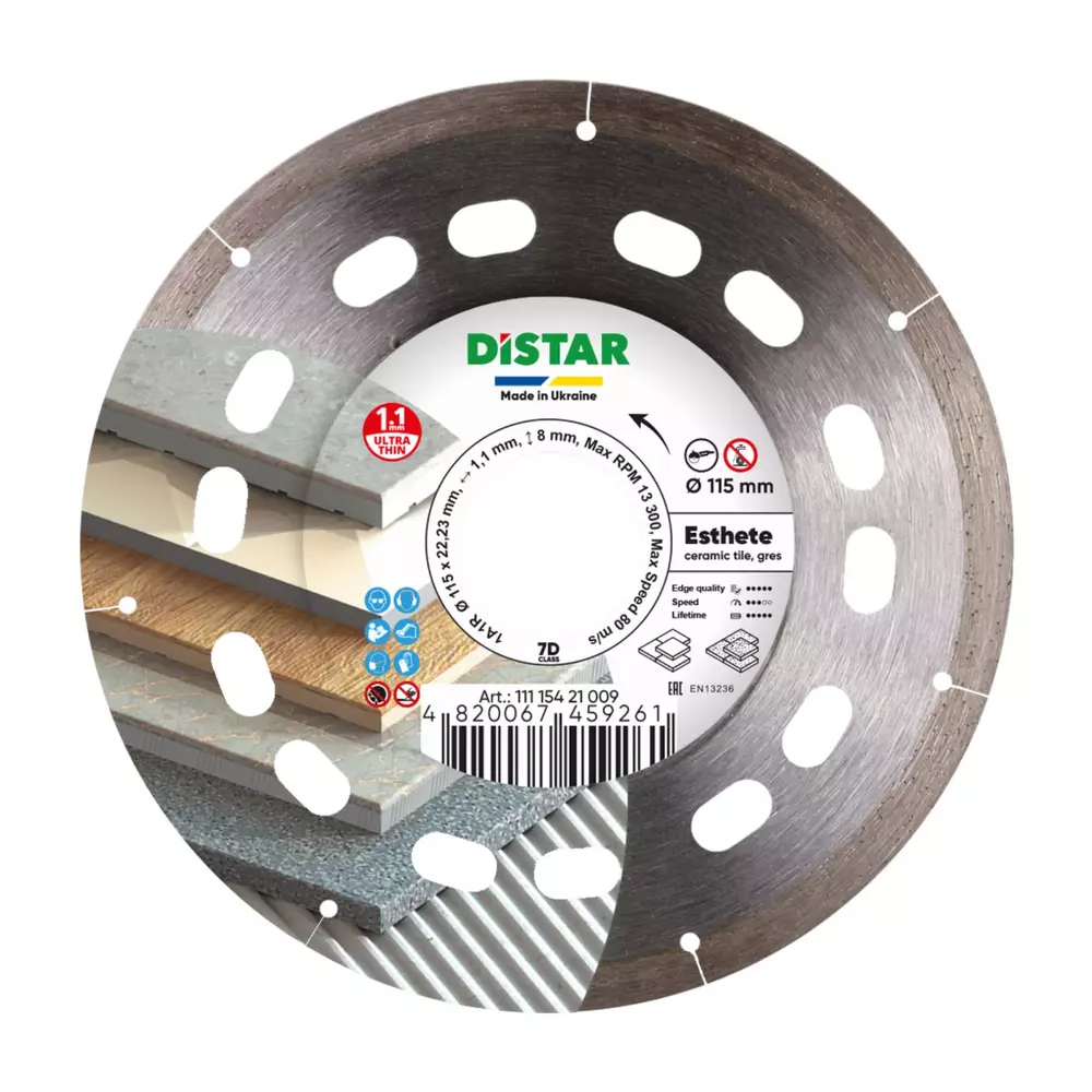 Distar Esthete 115 mm – ultracienka tarcza diamentowa do ceramiki i gresu 1