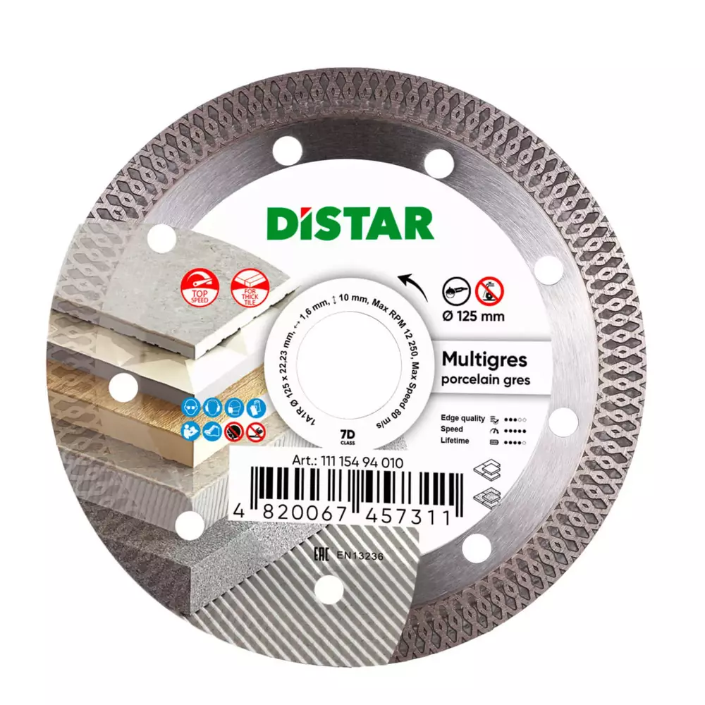 Distar Multigres 125 mm – tarcza diamentowa do gresu 7D 1