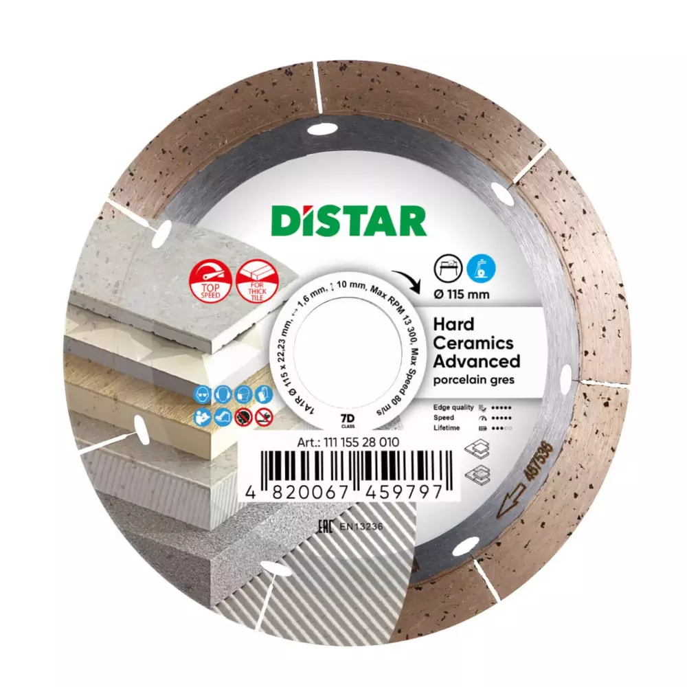 Distar Hard Ceramics Advanced 115 mm – tarcza diamentowa do twardej ceramiki 1