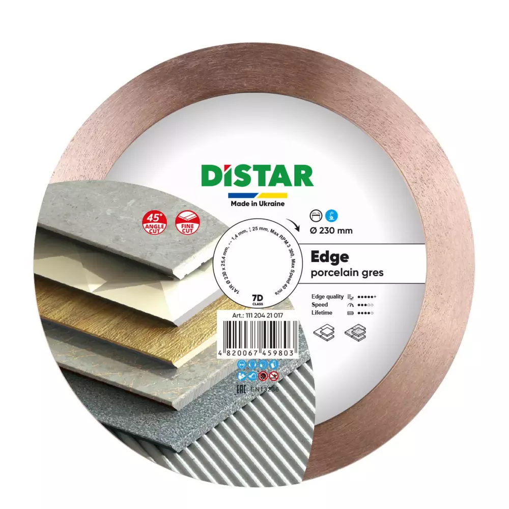 Distar 1A1R EDGE 230 mm – tarcza diamentowa do cięcia pod kątem 45° 1