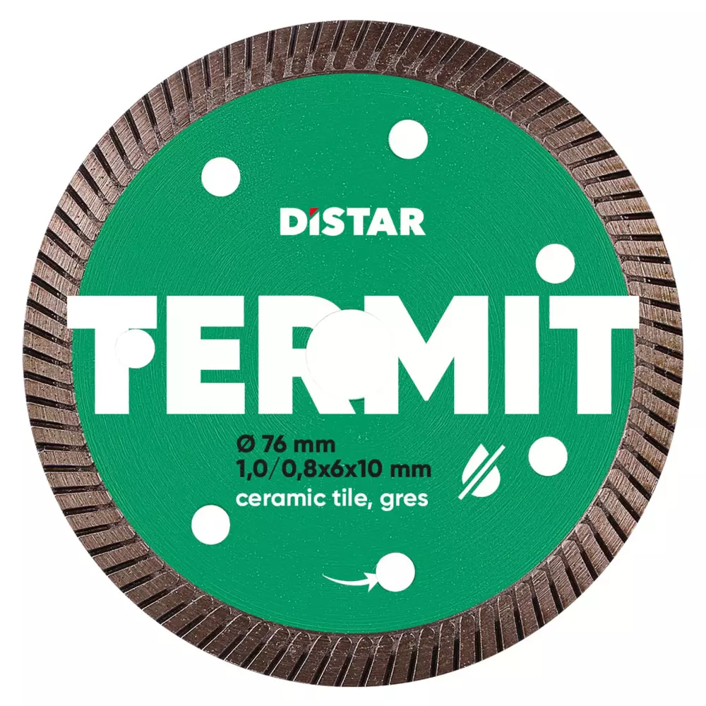 Tarcza diamentowa do precyzyjnego cięcia ceramiki i gresu Distar Termit 76 mm (otwór 10 mm) 1