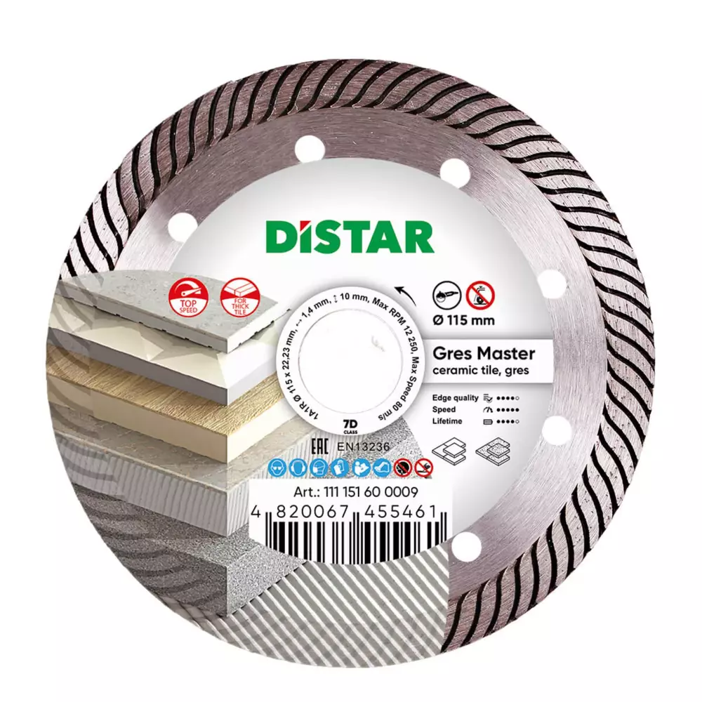 Distar GRES MASTER 115 mm – tarcza diamentowa 1A1R do gresu i ceramiki 1