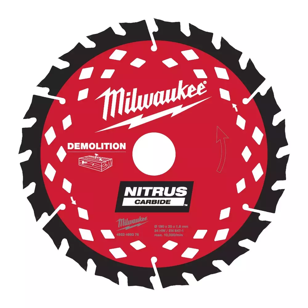 Milwaukee 4932499376 Nitrus – tarcza tnąca Carbide 190 mm do rozbiórek 1