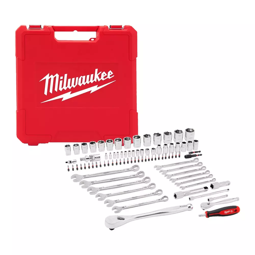 Milwaukee zestaw narzędzi ręcznych z grzechotkami 1/4" i 1/2" 87 elementów 4932501844 1