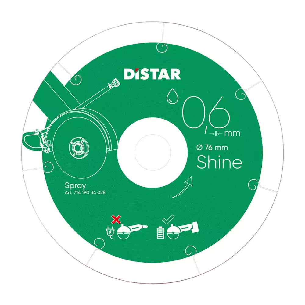 Distar Shine 76 × 0,6 mm tarcza diamentowa do gresu i ceramiki 11143158059 1