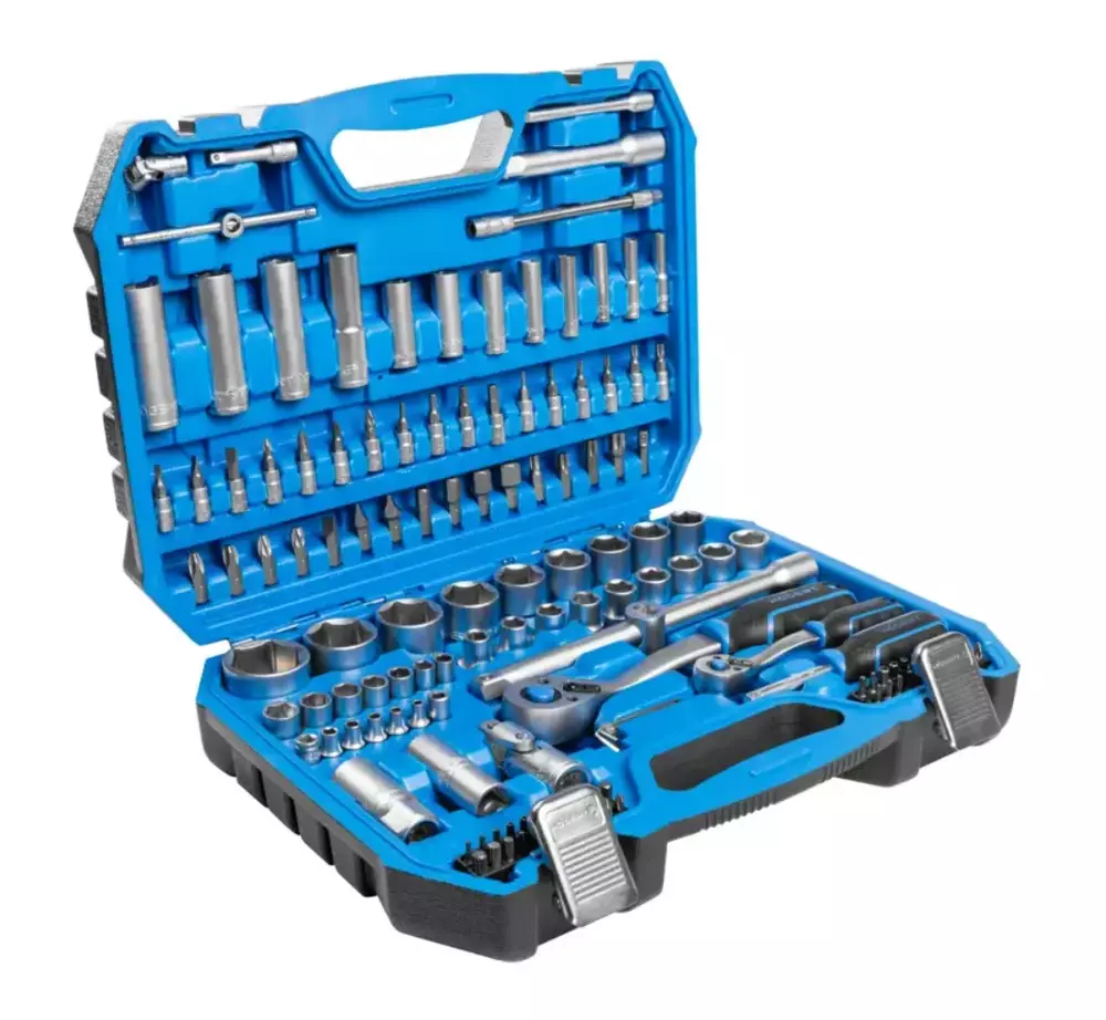 Hogert Technik HT1R440 zestaw narzędziowy 144 elementy 1/4 i 1/2 CrV 1