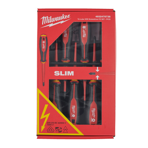 Wkrętaki izolowane VDE - zestaw 7 szt. SL2.5 / SL3 / SL4, PH2, PZ1 / PZ2 1