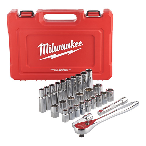 Milwaukee zestaw nasadek z grzechotką 1/2" 28 elementów 4932471864 1