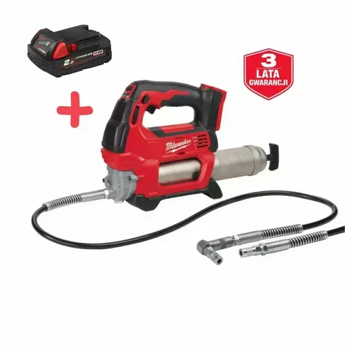 Milwaukee M18 GG-0 – akumulatorowa smarownica 18 V M18 + aku Gratis 1