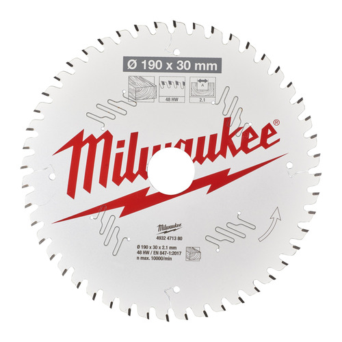 Tarcza pilarska do drewna 190 x 30 mm 48 zębów MILWAUKEE 1