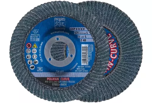 PFERD Tarcza lamelowa POLIFAN® PFR 125-L Z40 SGP-CURVE STEELOX 125 mm 40 ziarno 1
