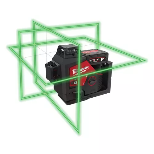 M12 3PL-401C Laser krzyżowy z 3 zielonymi liniami 360° Milwaukee 1