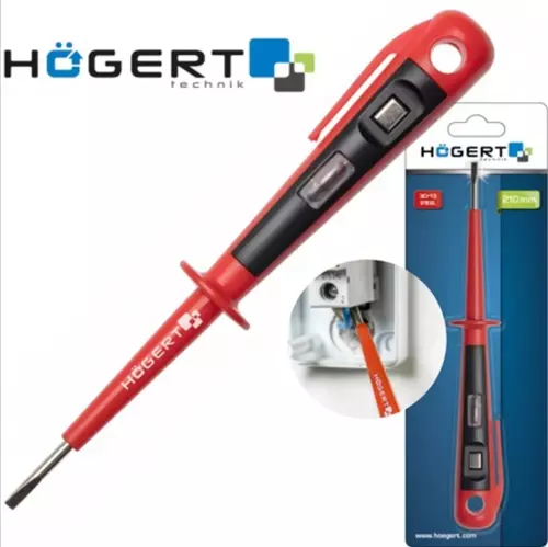 Próbnik napięcia Hogert HT1S981 – napięcie 100–500 V, długość 150 mm 1